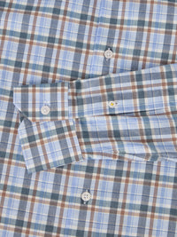 Reynolds Ultra Light Weight Brushed Plaid Shirt in Blue Multi by Robert Talbott