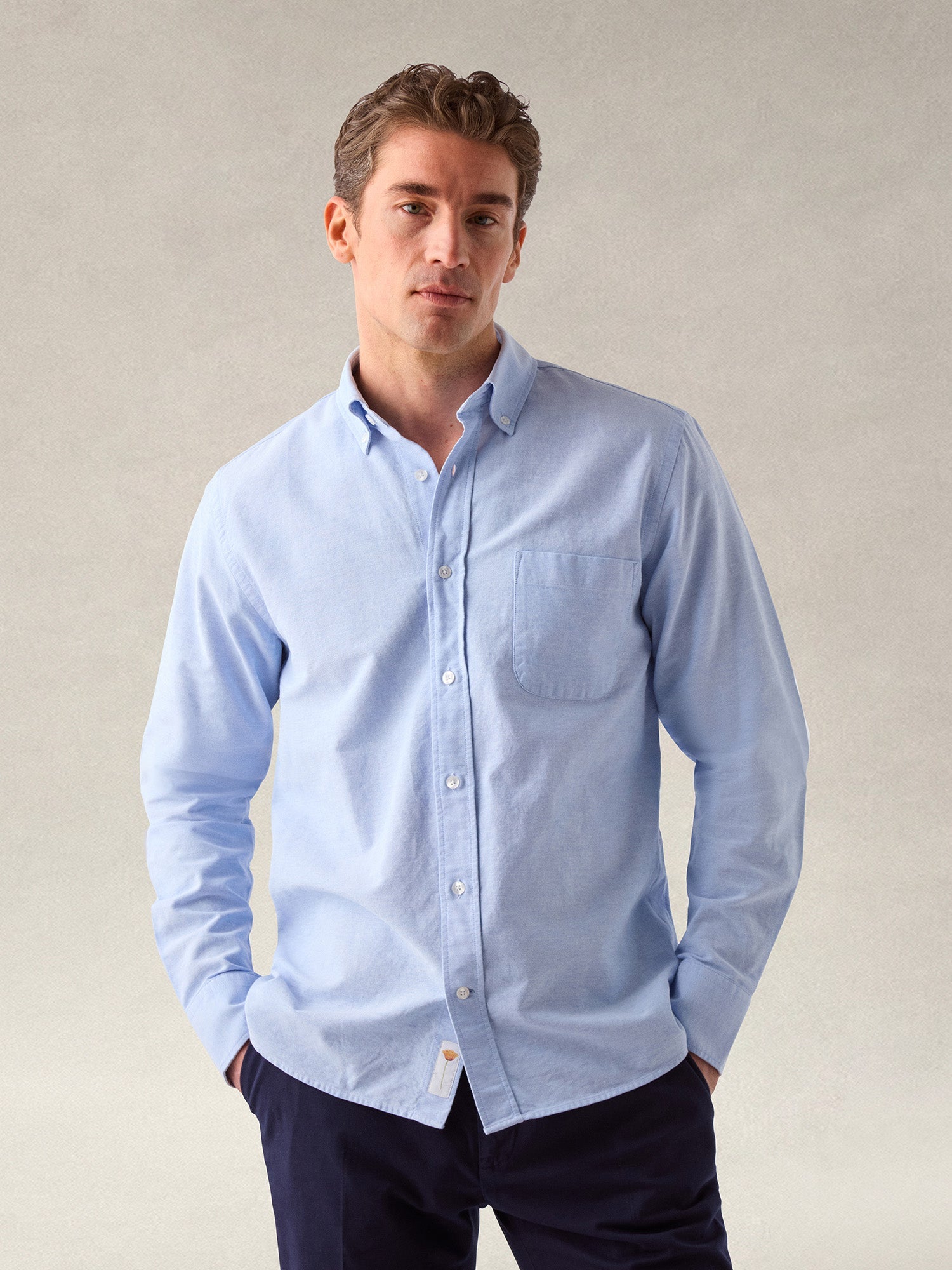 Harrison Button Down Oxford Shirt in Light Blue by Robert Talbott