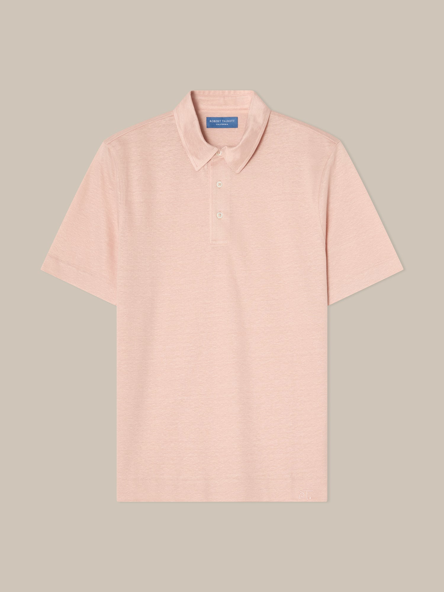Taylor Pique Linen Polo in Pink by Robert Talbott