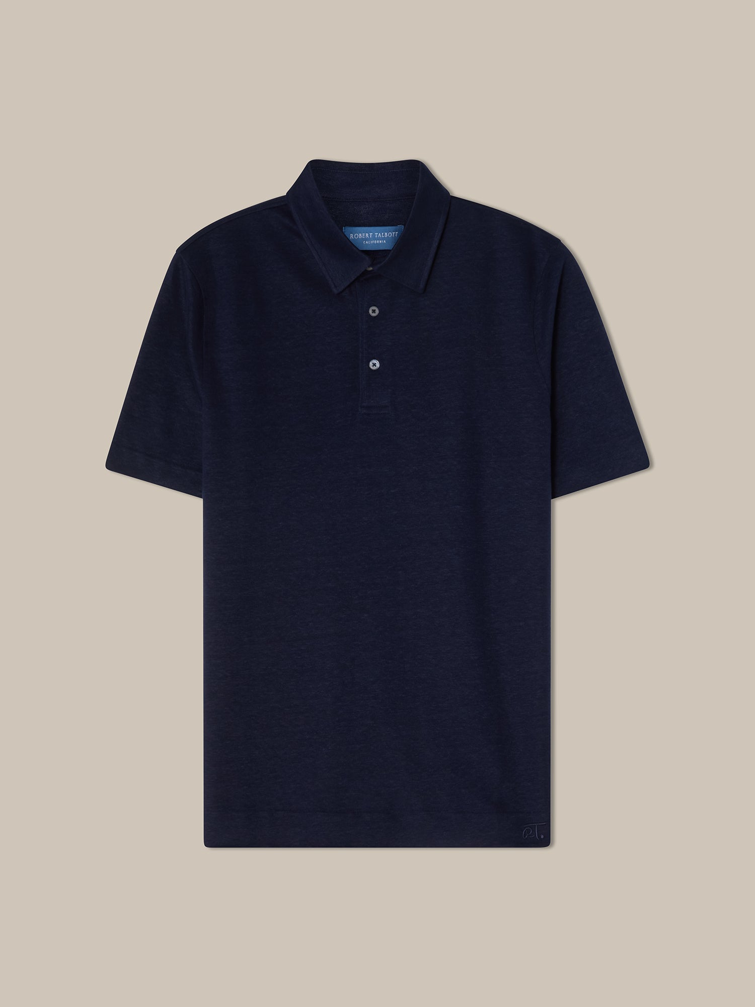 Taylor Pique Linen Polo in Navy by Robert Talbott
