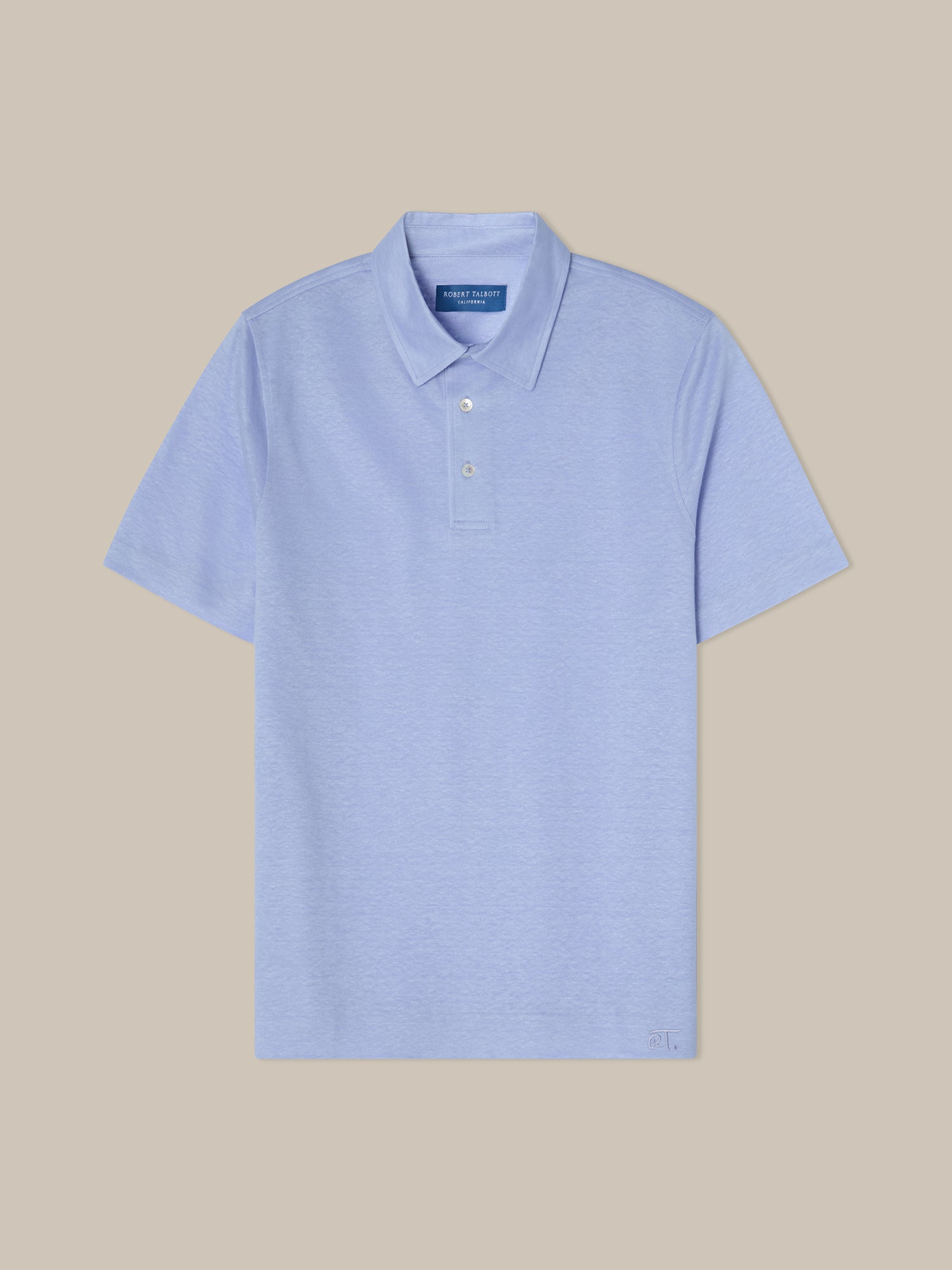 Taylor Pique Linen Polo in Light Blue by Robert Talbott