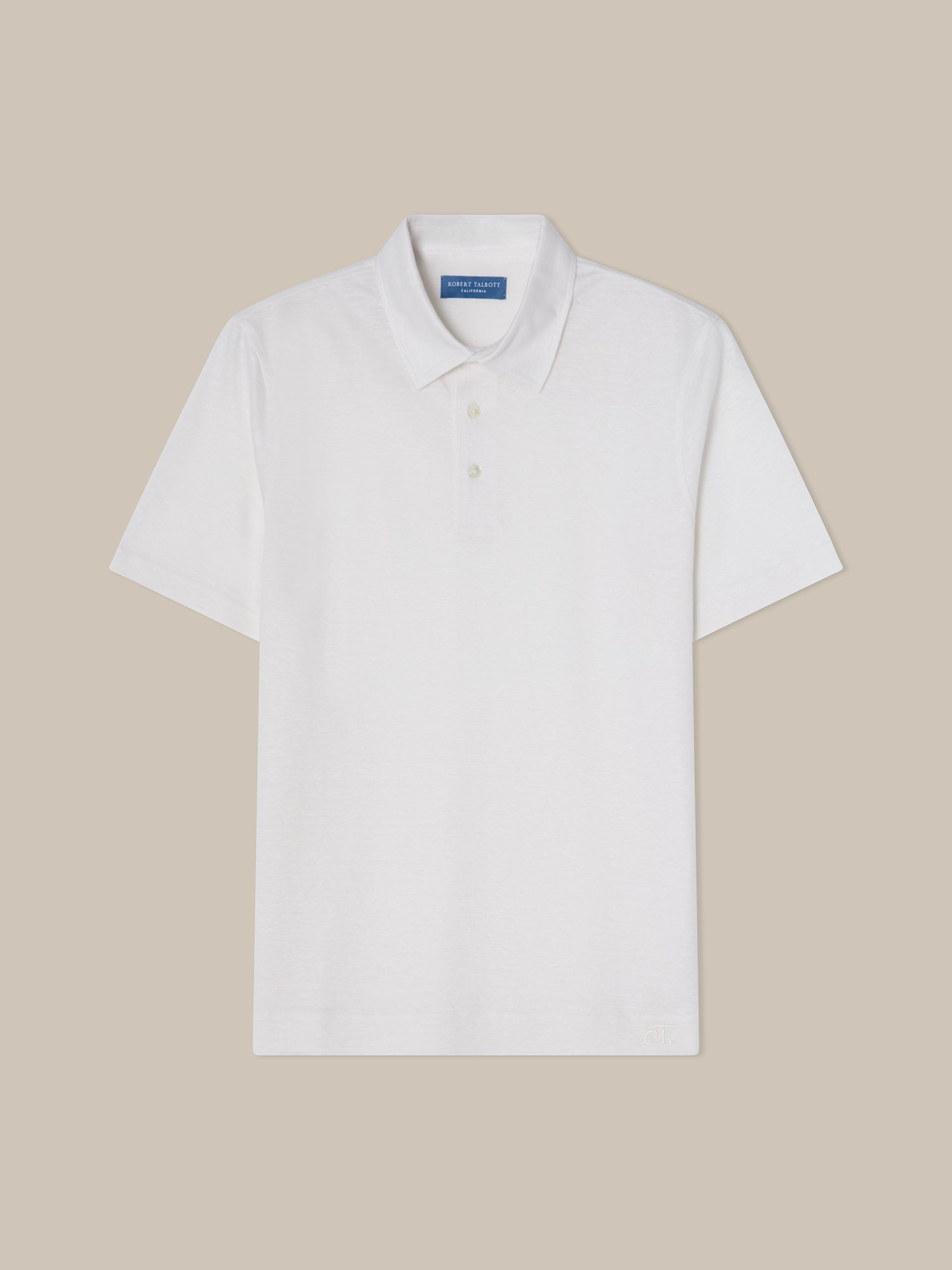 Taylor Pique Linen Polo in White by Robert Talbott