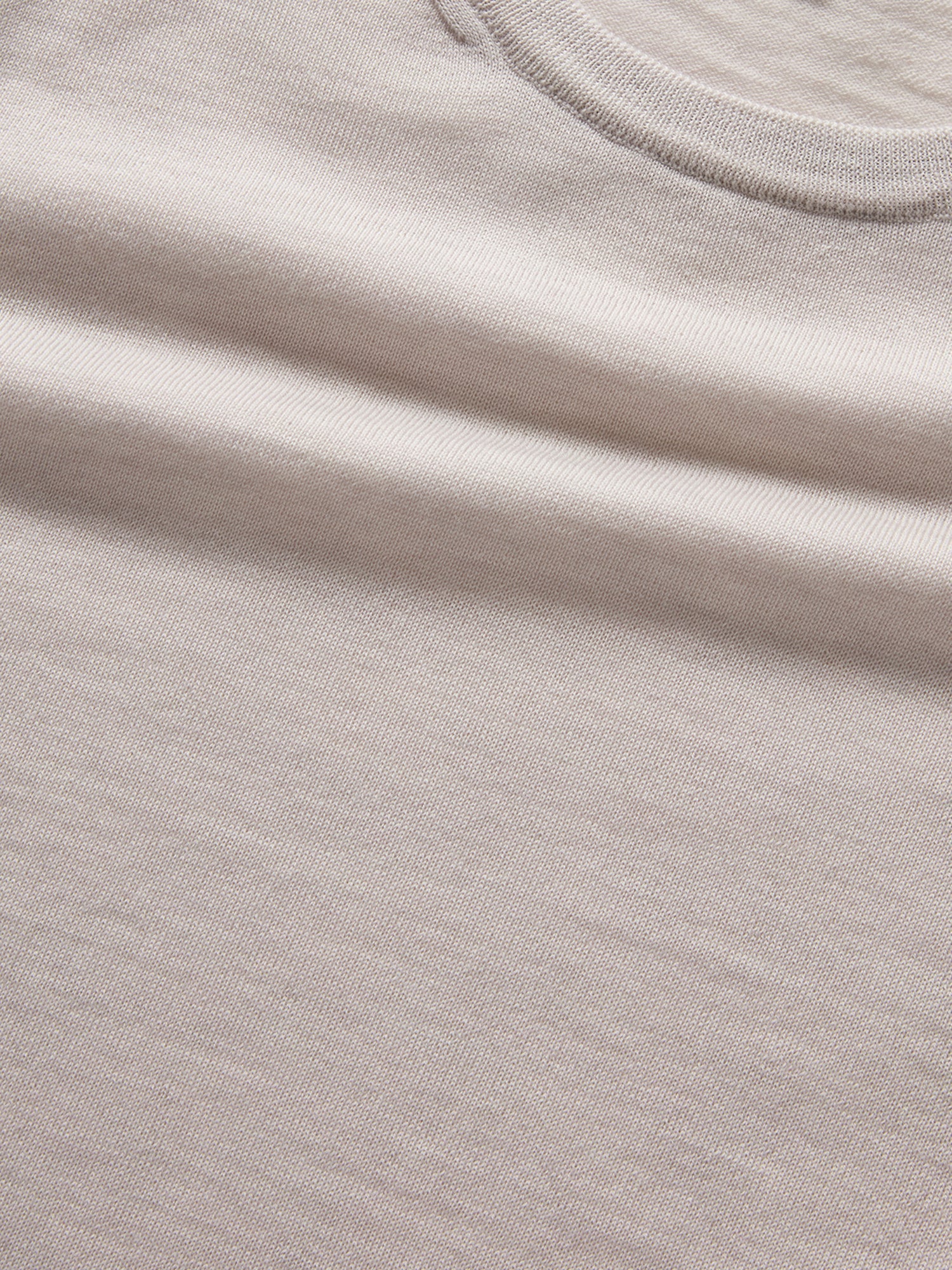 Keaton Merino Wool Crewneck Sweater in Oatmeal with Grey Tipping by Robert Talbott