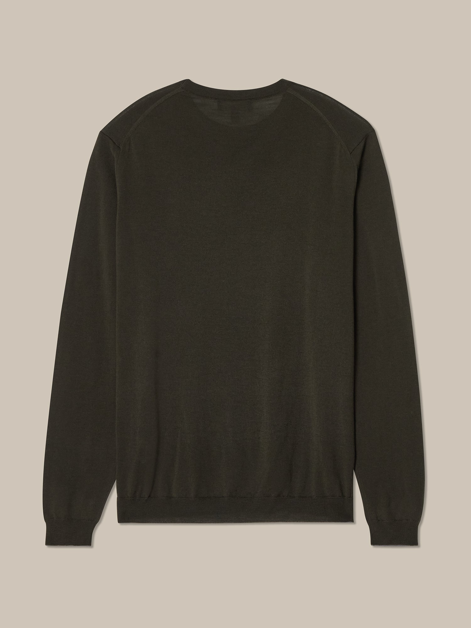 Keaton Merino Wool Crewneck Sweater in Olive Green by Robert Talbott
