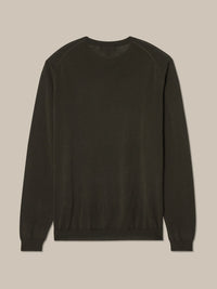 Keaton Merino Wool Crewneck Sweater in Olive Green by Robert Talbott
