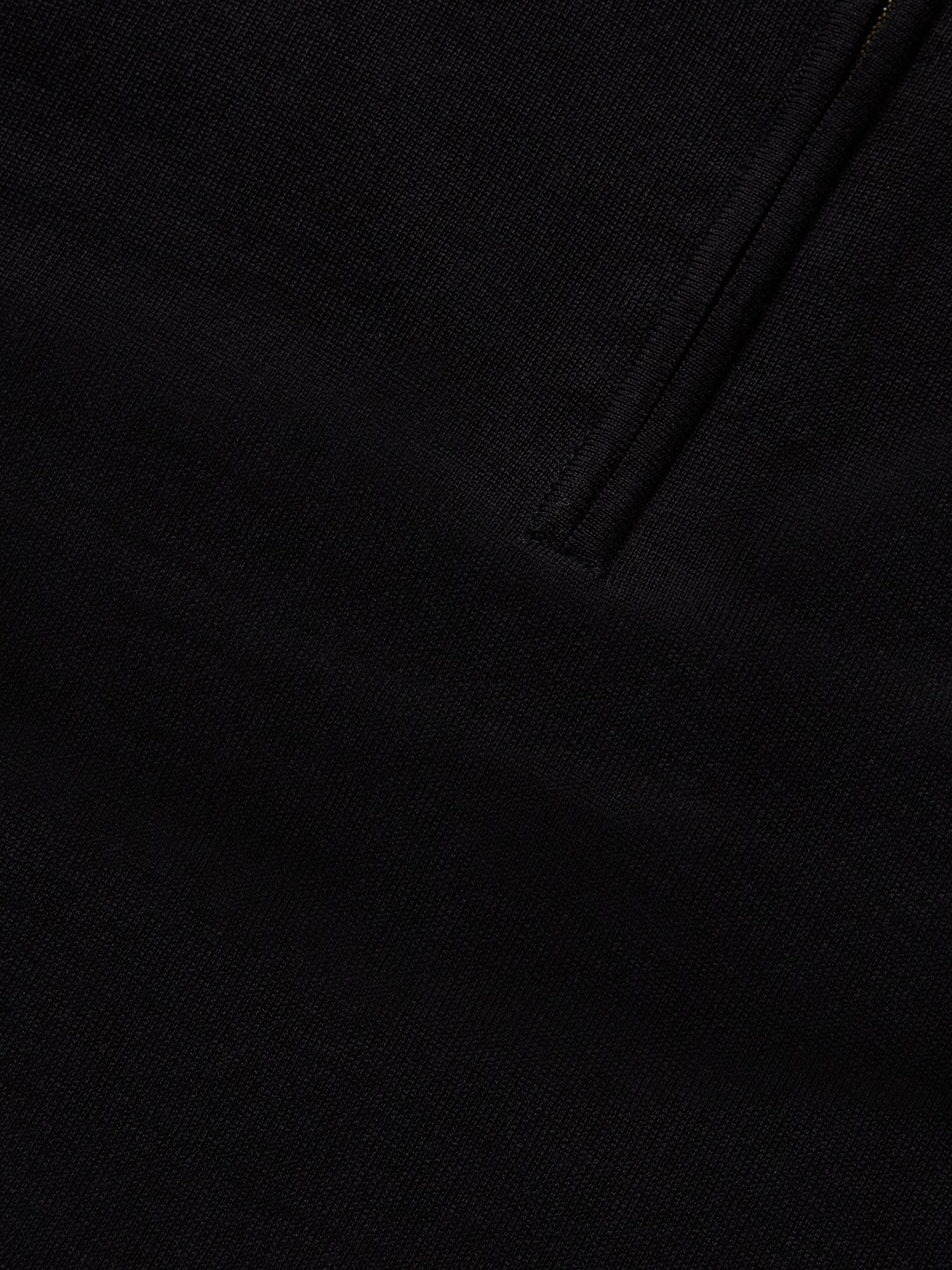 Eastwood Merino Wool Quarter Zip Sweater in Black with Grey Tipping by Robert Talbott