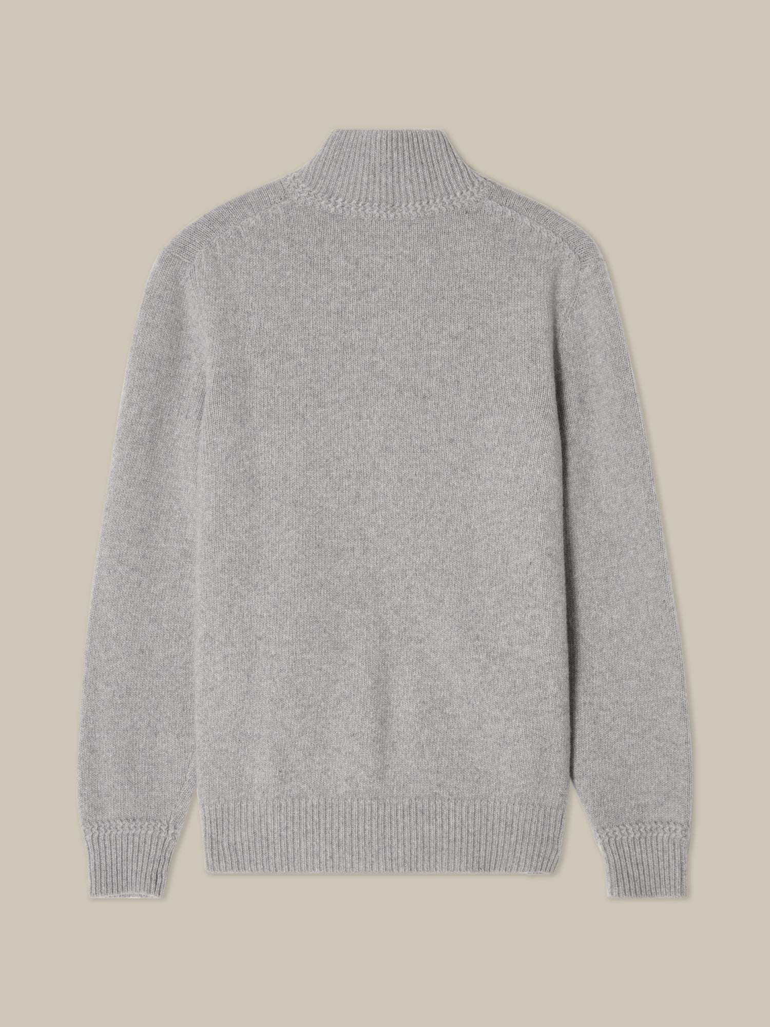 Graham Cashmere & Merino Wool Full-Zip Sweater in Light Grey by Robert Talbott