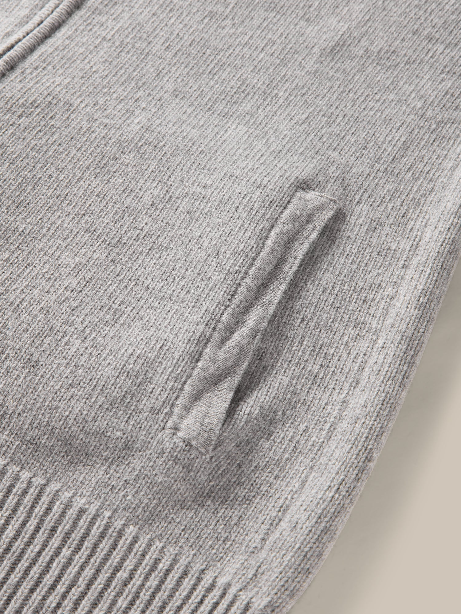 Graham Cashmere & Merino Wool Full-Zip Sweater in Light Grey by Robert Talbott
