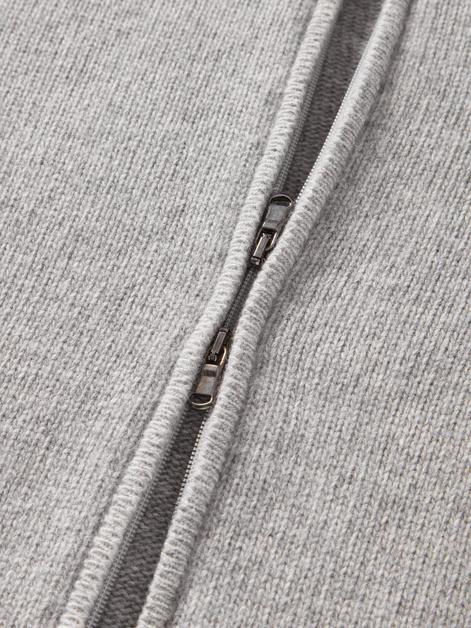 Graham Cashmere & Merino Wool Full-Zip Sweater in Light Grey by Robert Talbott