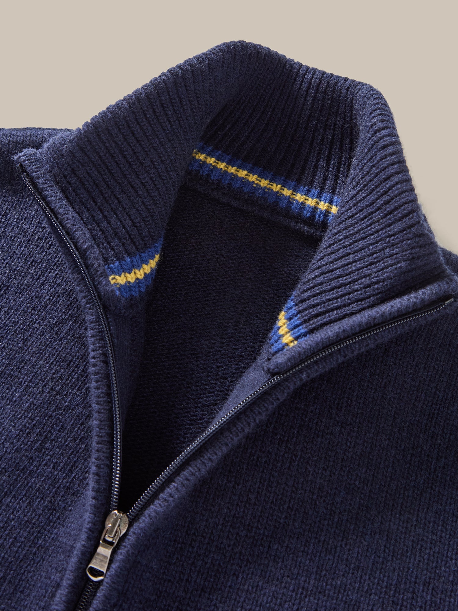 Graham Cashmere & Merino Wool Full-Zip Sweater in Navy by Robert Talbott