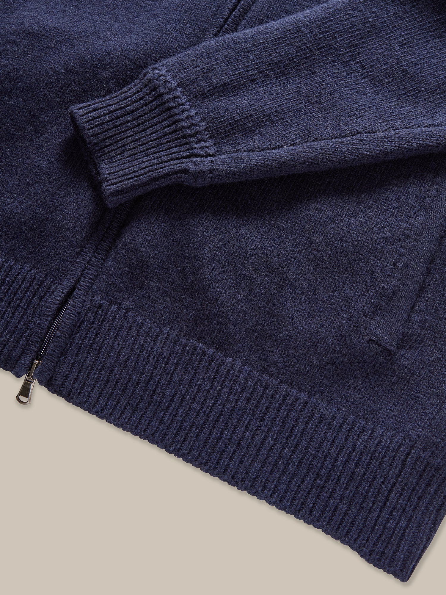 Graham Cashmere & Merino Wool Full-Zip Sweater in Navy by Robert Talbott