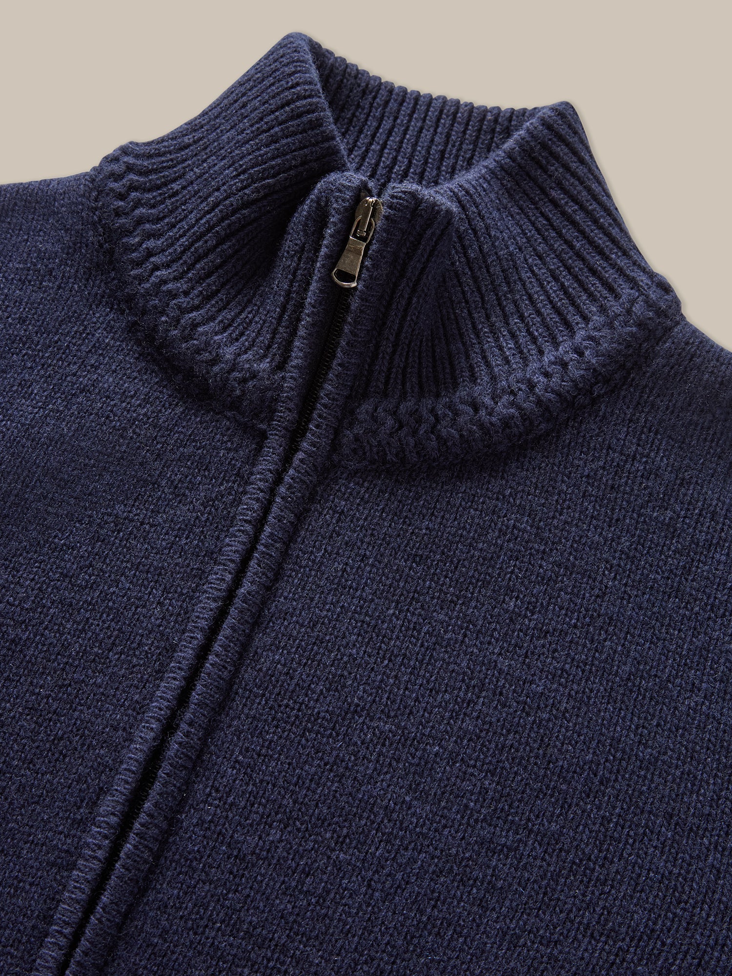 Graham Cashmere & Merino Wool Full-Zip Sweater in Navy by Robert Talbott