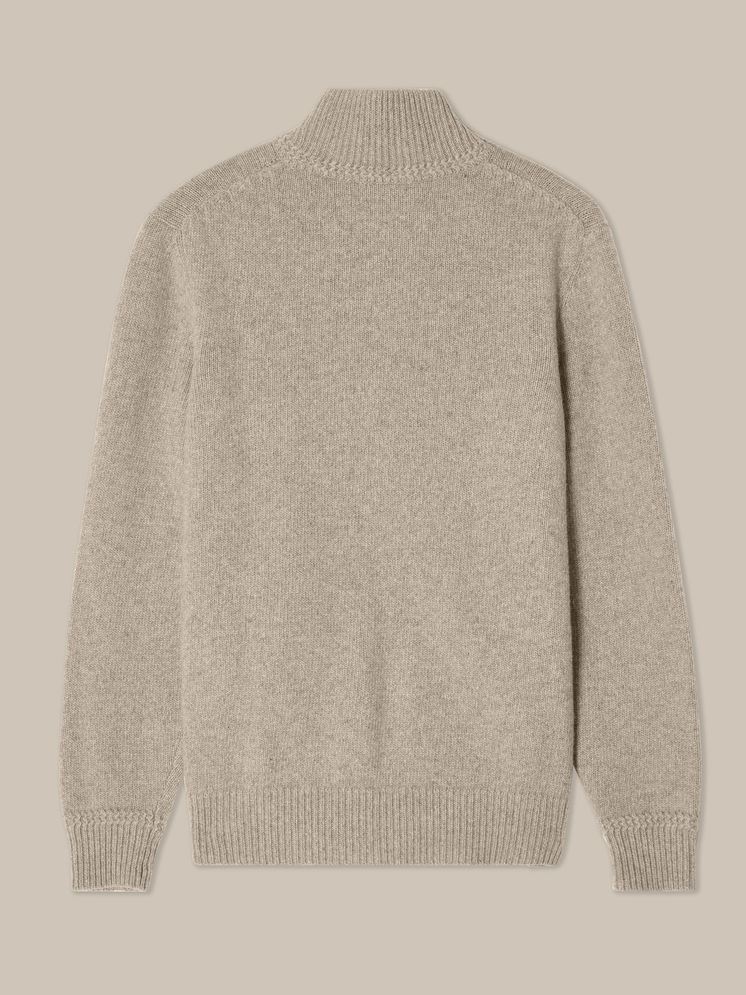 Graham Cashmere & Merino Wool Full-Zip Sweater in Cream by Robert Talbott