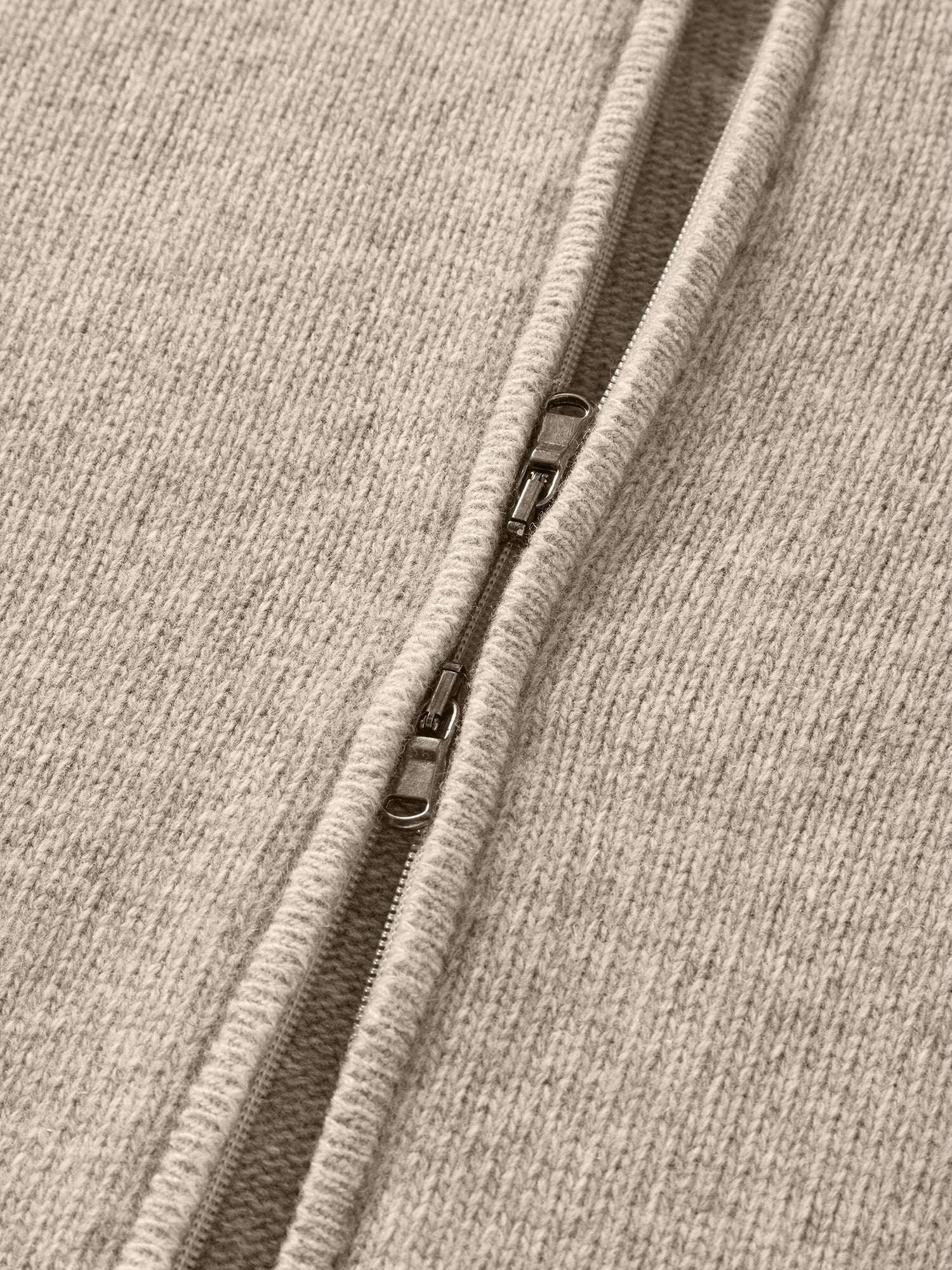 Graham Cashmere & Merino Wool Full-Zip Sweater in Cream by Robert Talbott