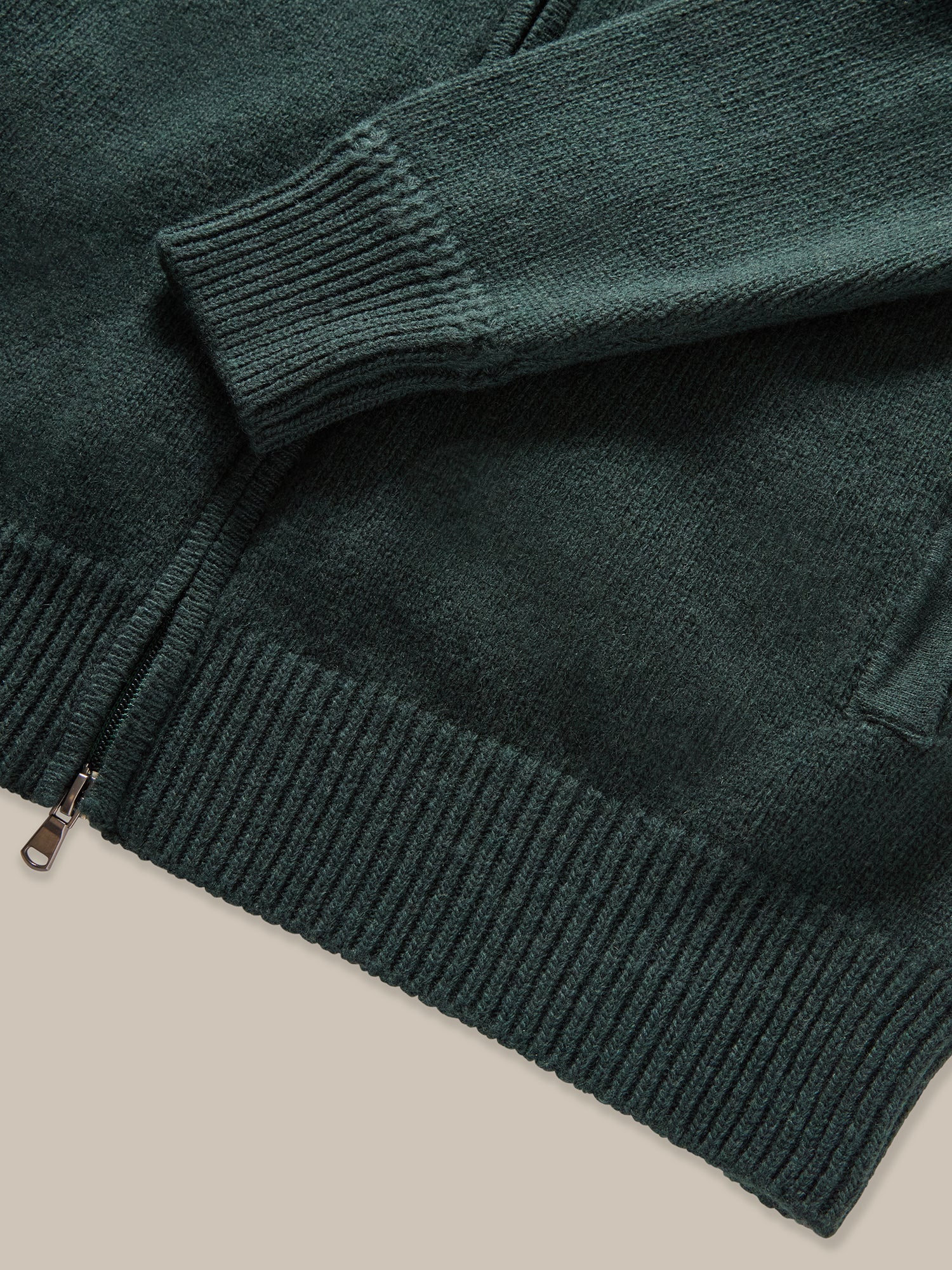Graham Cashmere & Merino Wool Full-Zip Sweater in Green by Robert Talbott