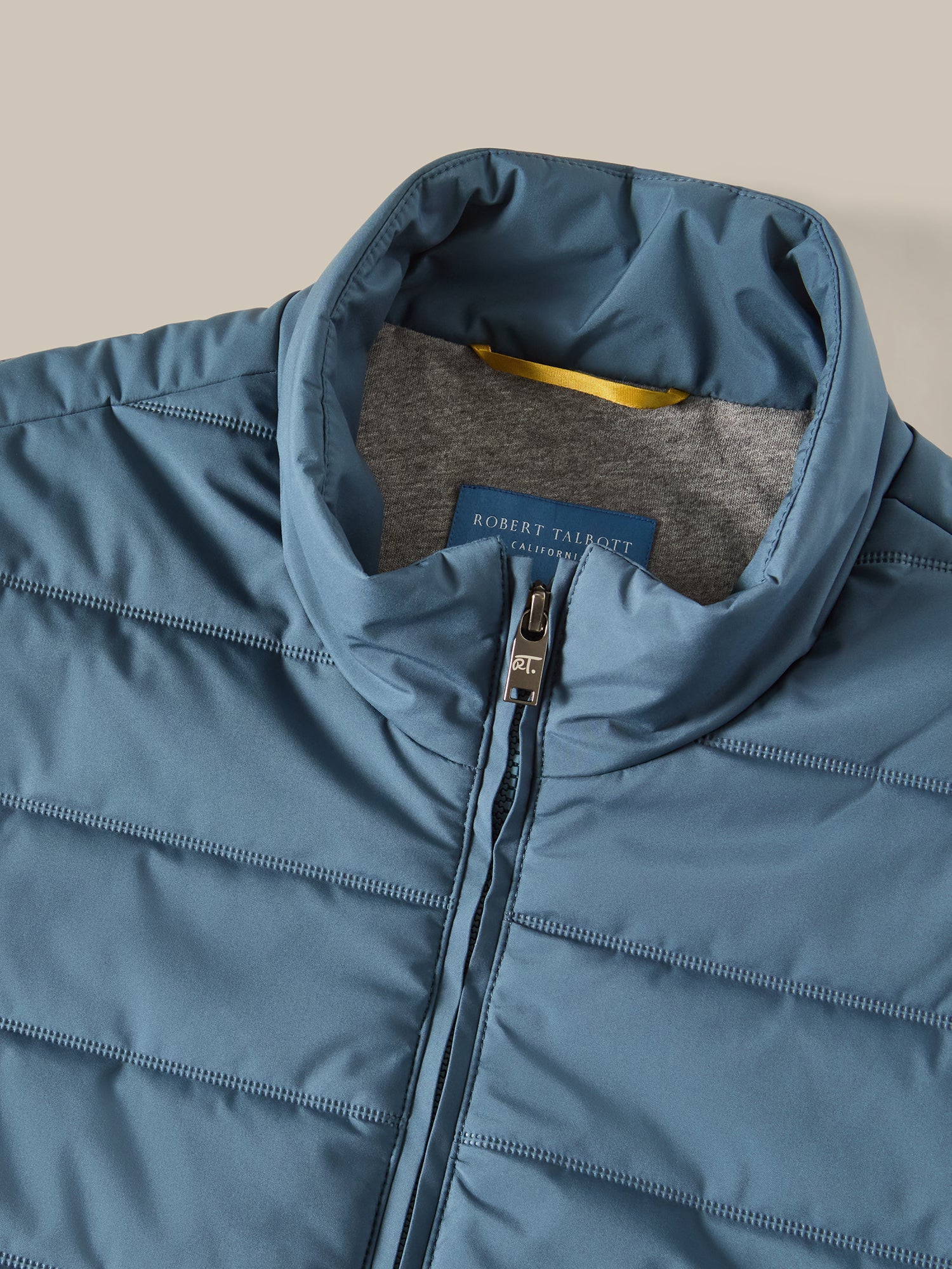 Driver Quilted Water-Resistant Vest with Cotton/Cashmere Lining in Dusty Blue by Robert Talbott