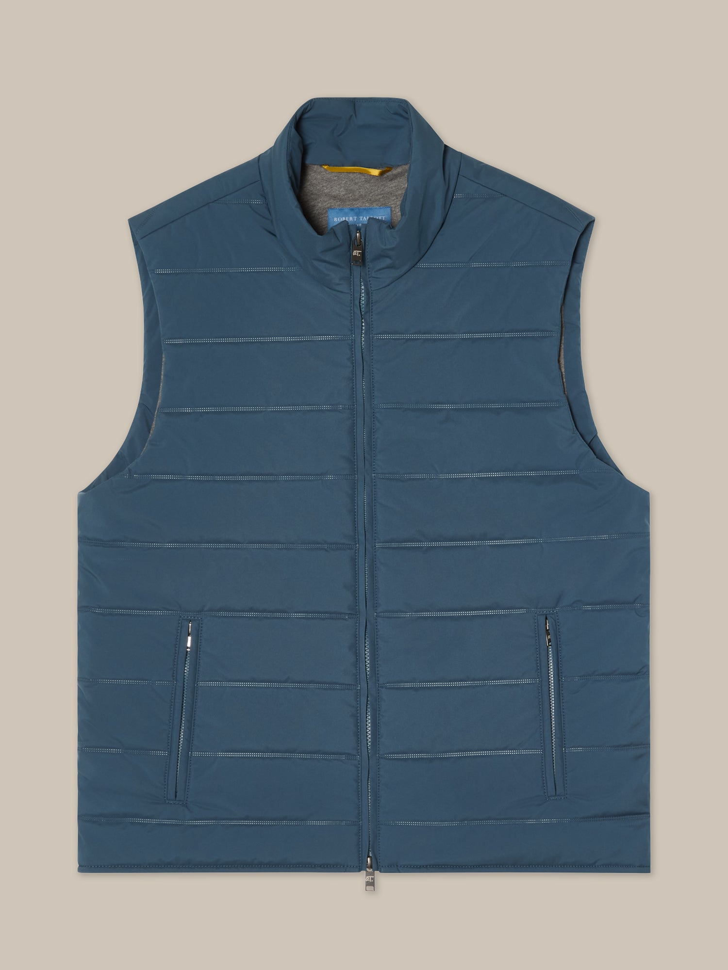 Driver Quilted Water-Resistant Vest with Cotton/Cashmere Lining in Dusty Blue by Robert Talbott