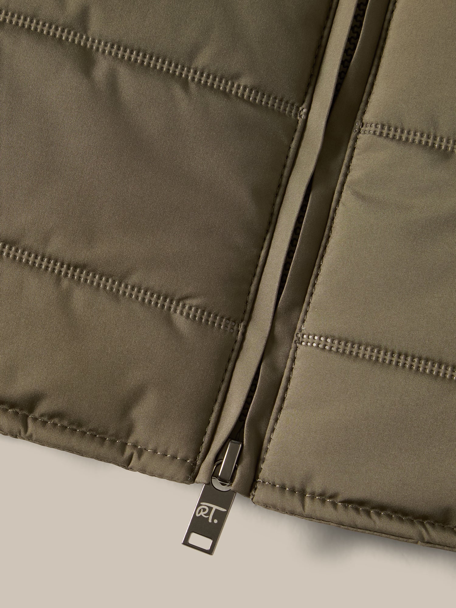 Driver Quilted Water-Resistant Vest with Cotton/Cashmere Lining in Taupe by Robert Talbott