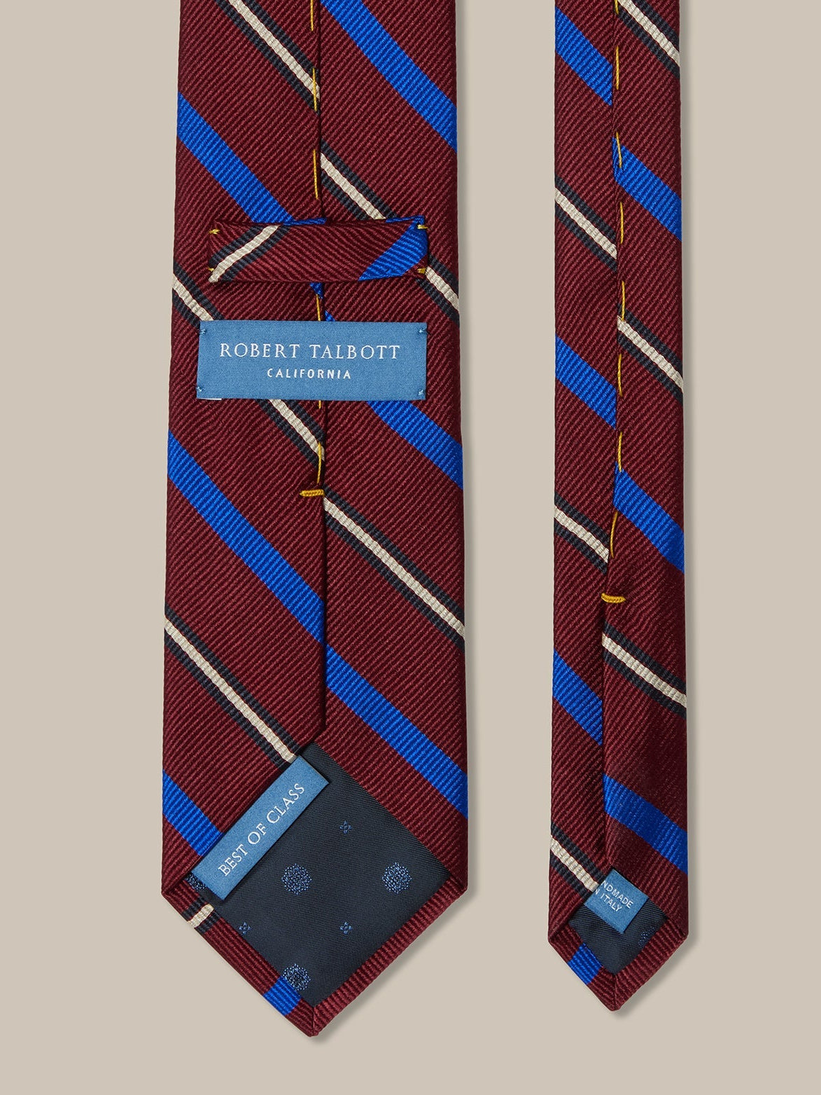 Wine Multi Rib Stripe 'Best of Class' Silk Tie by Robert Talbott