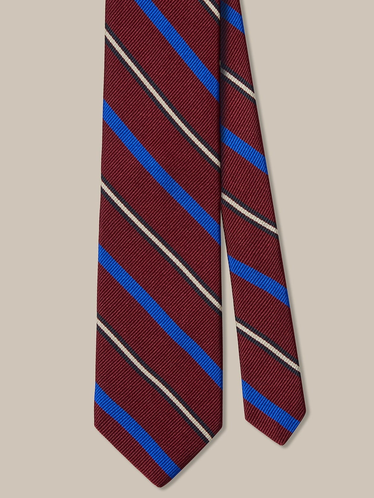 Wine Multi Rib Stripe 'Best of Class' Silk Tie by Robert Talbott