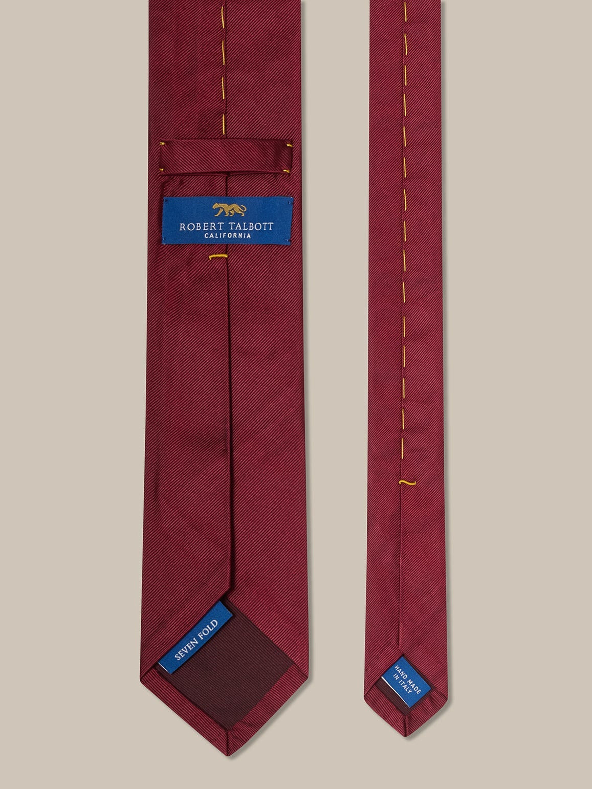Newman 7 Fold Solid Silk Necktie in Red by Robert Talbott