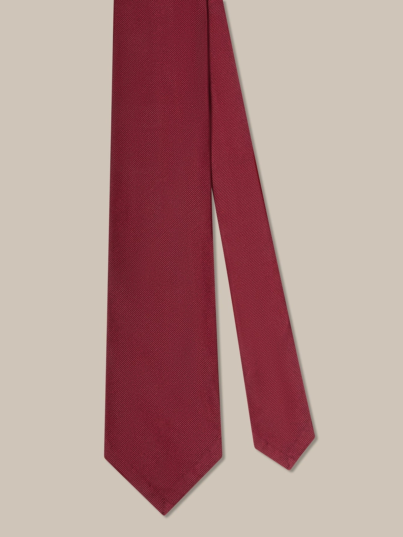 Newman 7 Fold Solid Silk Necktie in Red by Robert Talbott