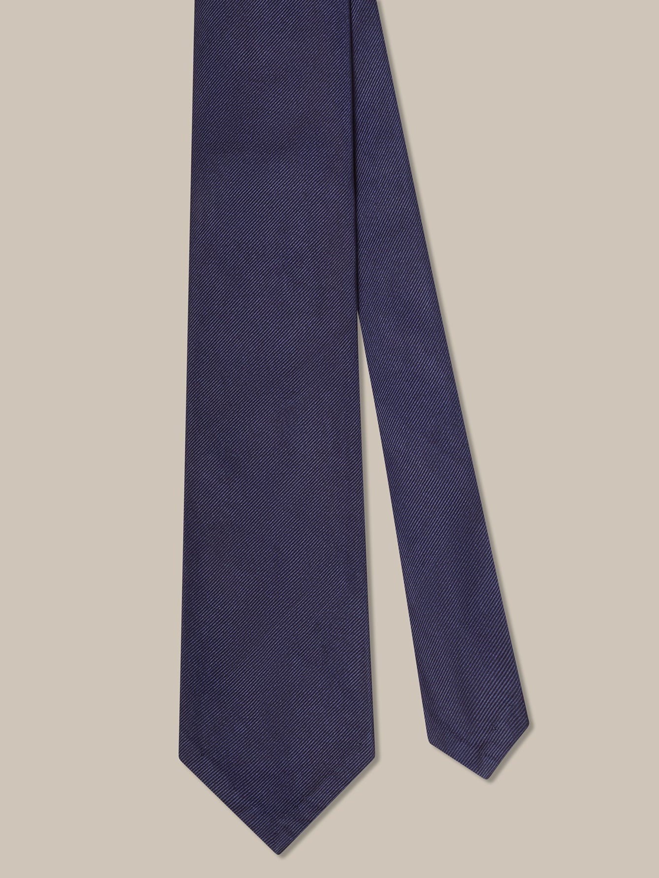 Newman 7 Fold Solid Silk Necktie in Navy by Robert Talbott