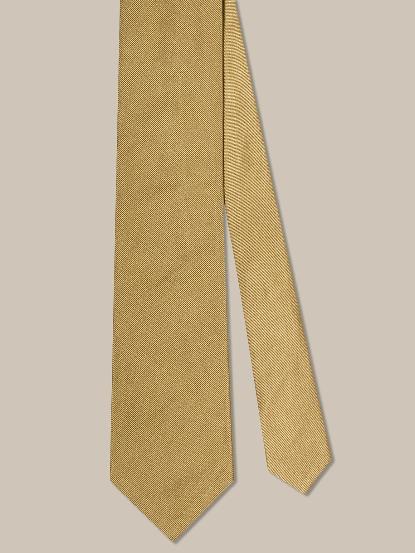 Newman 7 Fold Solid Silk Necktie in Gold by Robert Talbott
