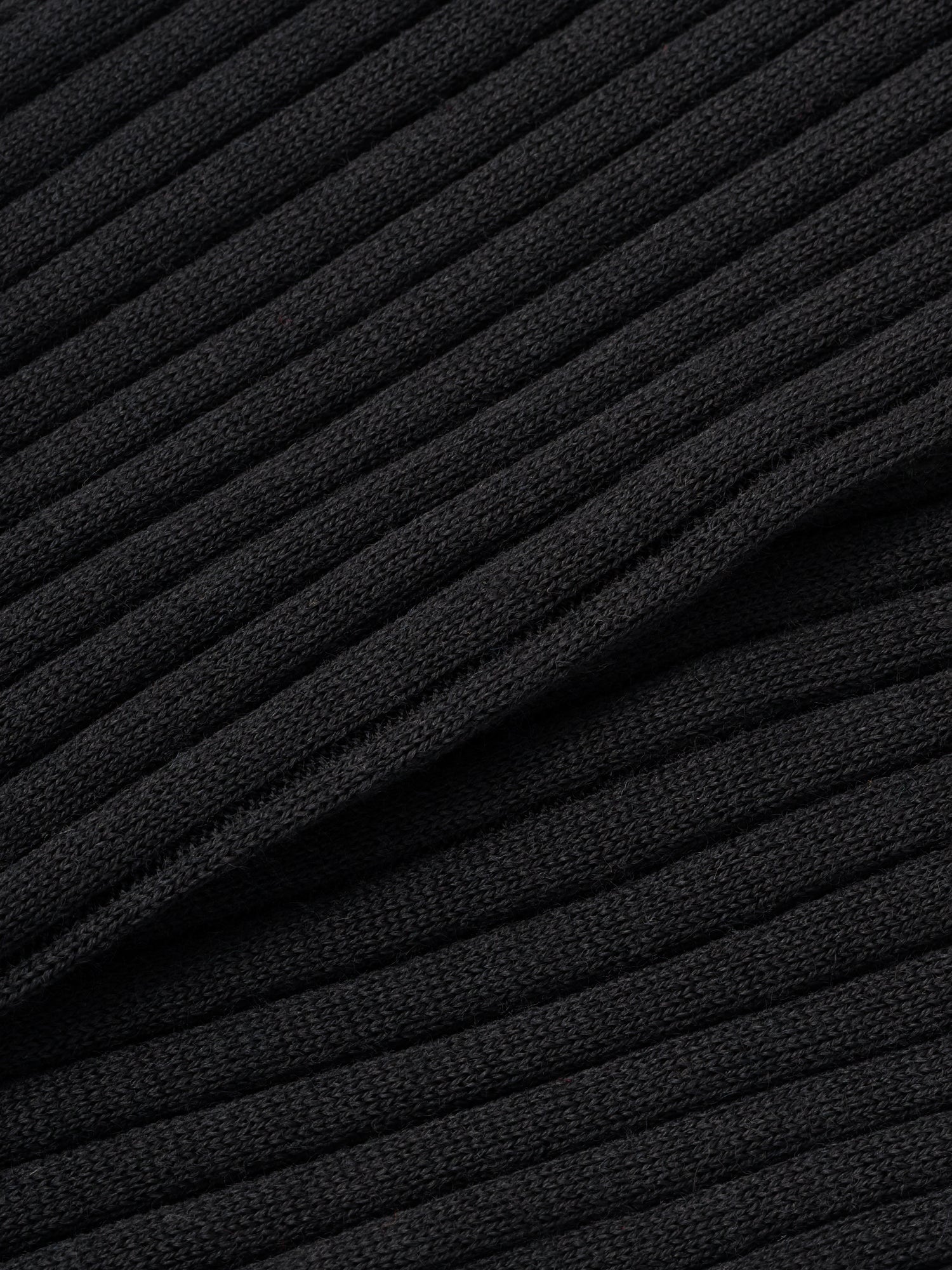 Henry Merino Wool Blend Ribbed Calf Length Sock in Black by Robert Talbott