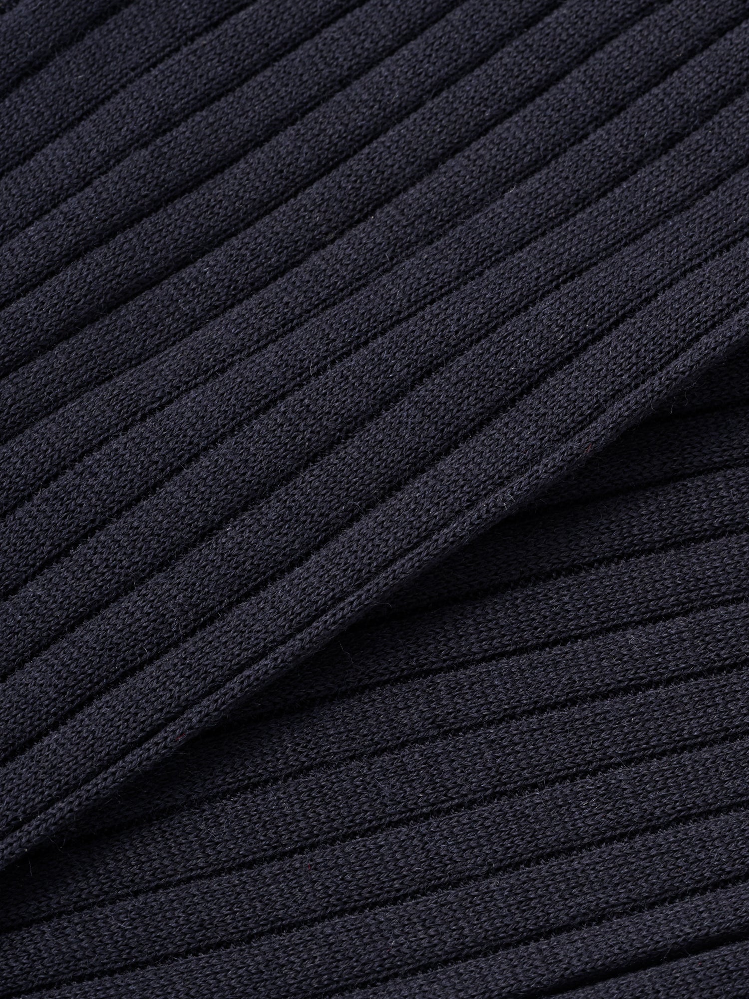 Henry Merino Wool Blend Ribbed Calf Length Sock in Navy by Robert Talbott