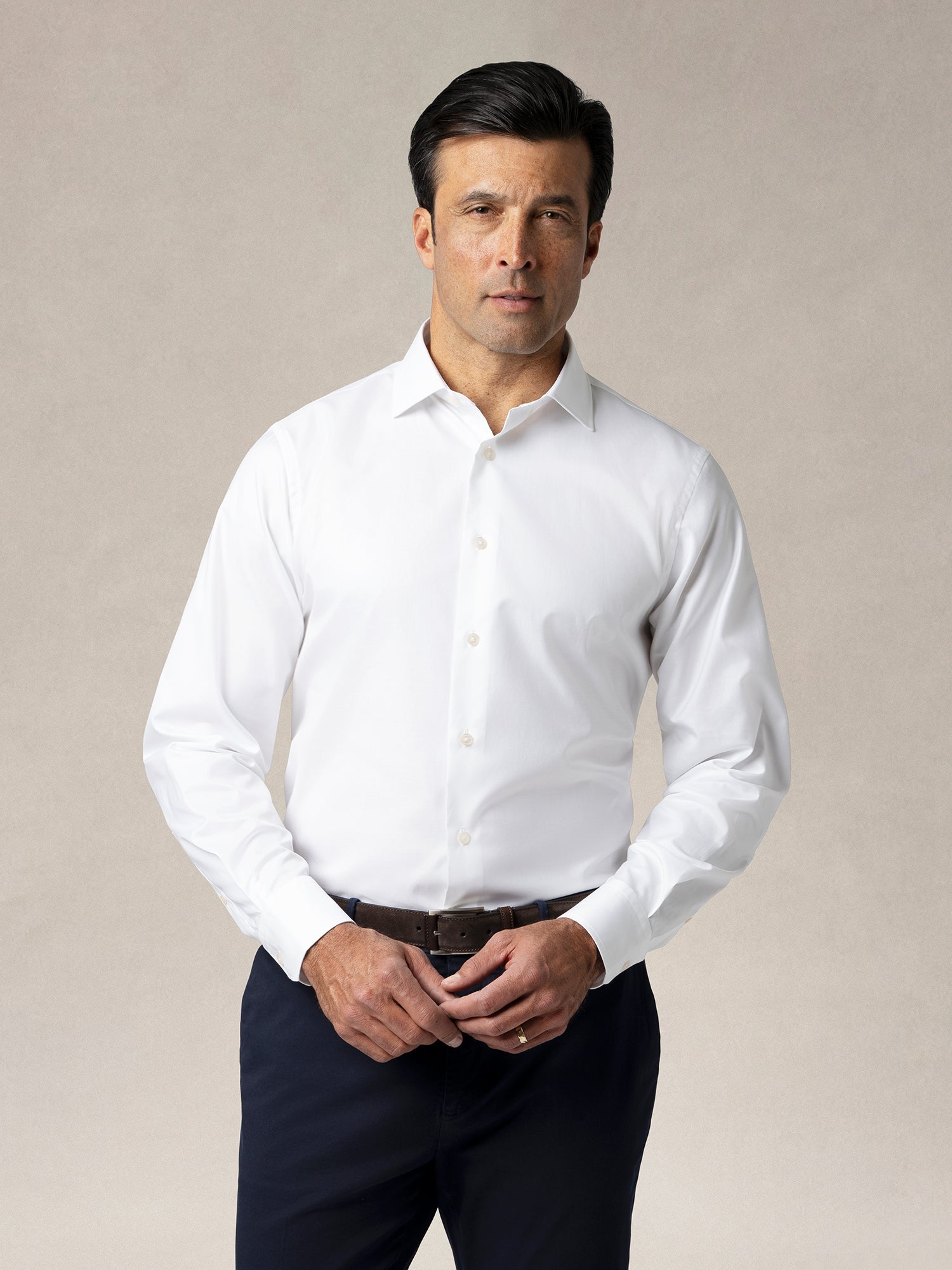Reynolds Cotton Twill Shirt in White by Robert Talbott