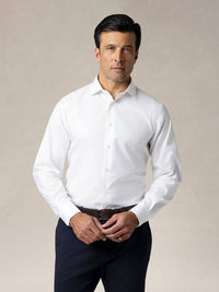 Reynolds Cotton Twill Shirt in White by Robert Talbott