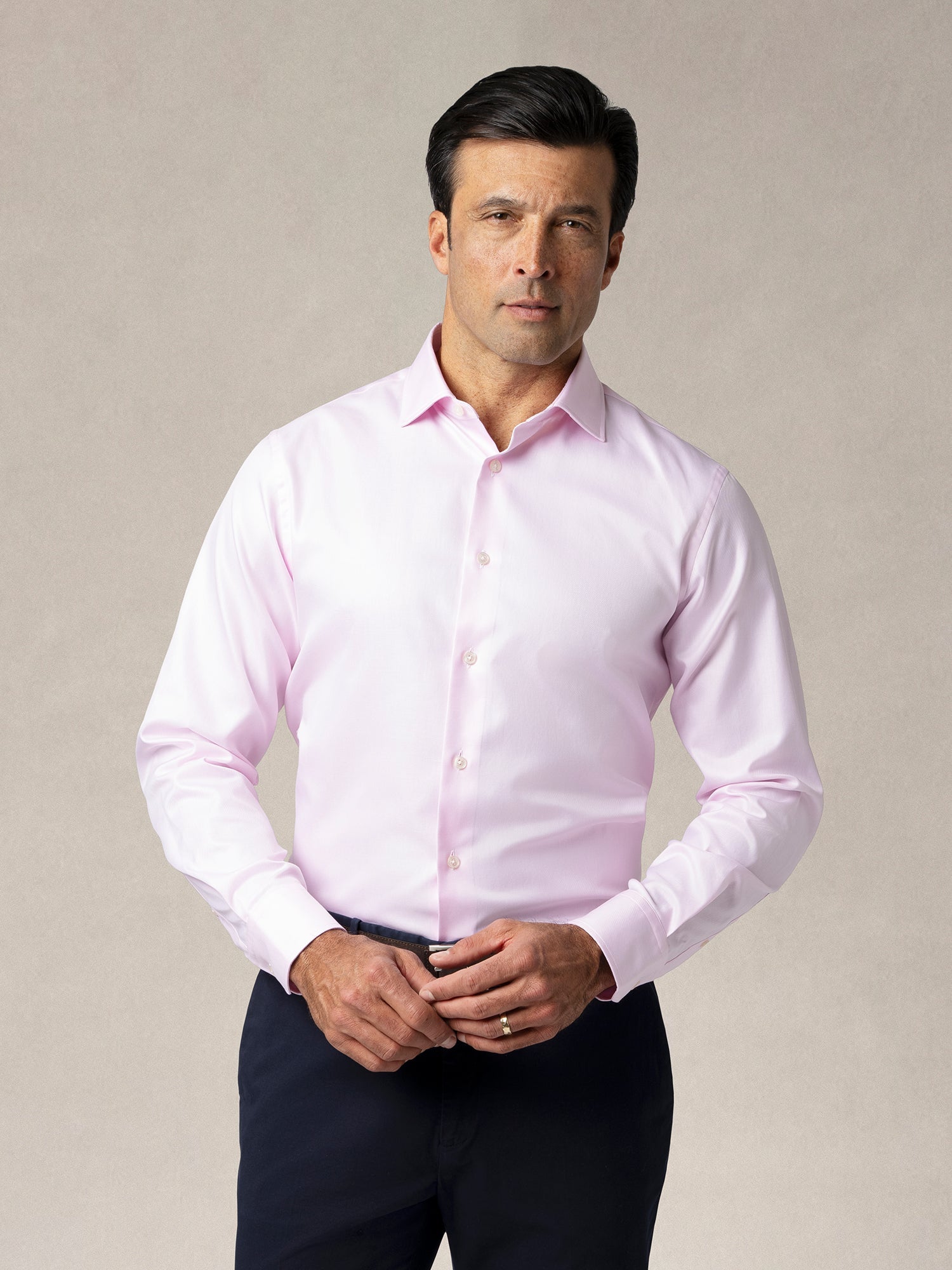 Reynolds Cotton Twill Shirt in Pink by Robert Talbott