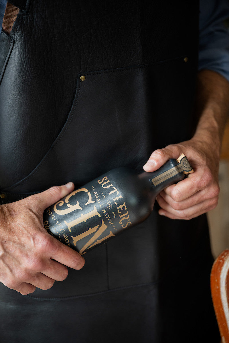 Reclaimed Leather Apron in Heirloom Black by Moore & Giles