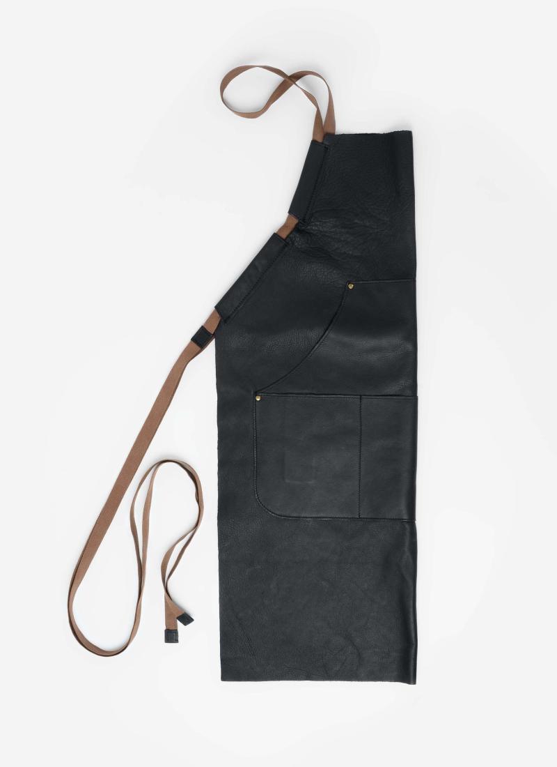 Reclaimed Leather Apron in Heirloom Black by Moore & Giles