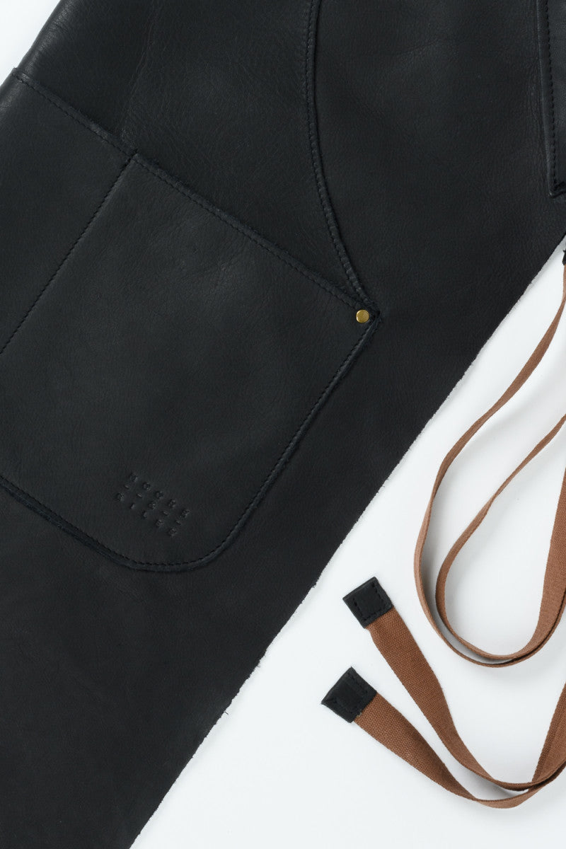 Reclaimed Leather Apron in Heirloom Black by Moore & Giles