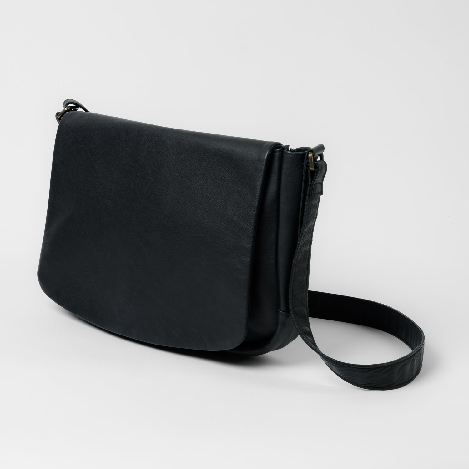 Reclaimed Messenger Bag in Heirloom Black by Moore & Giles