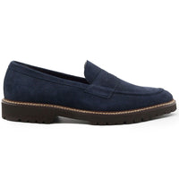 Roma Country Italian Suede Penny Loafer in Navy by Zelli Italia
