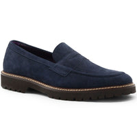 Roma Country Italian Suede Penny Loafer in Navy by Zelli Italia