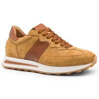 Roxi Suede and Calfskin Leather Sneaker in Cognac by Zelli Italia