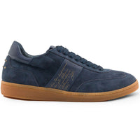 Shizzo Signature Sueded Baby Calfskin Leather Sneaker in Navy by Zelli Italia