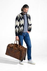 Singleton Rolling Duffel in Baldwin Oak by Moore & Giles