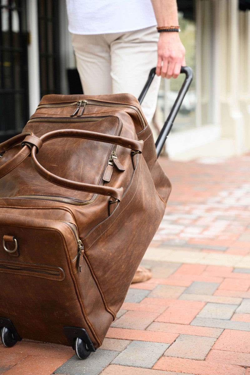 Singleton Rolling Duffel in Baldwin Oak by Moore & Giles