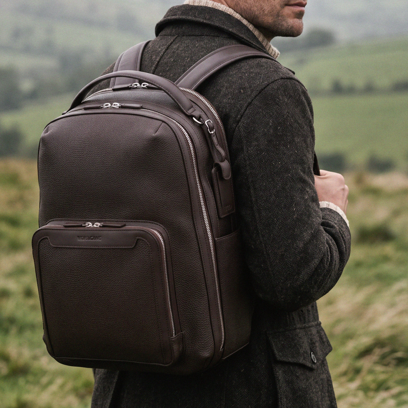 Pilot Leather Travel Backpack in Chocolate by Wool & Oak