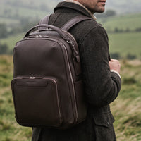 Pilot Leather Travel Backpack in Chocolate by Wool & Oak
