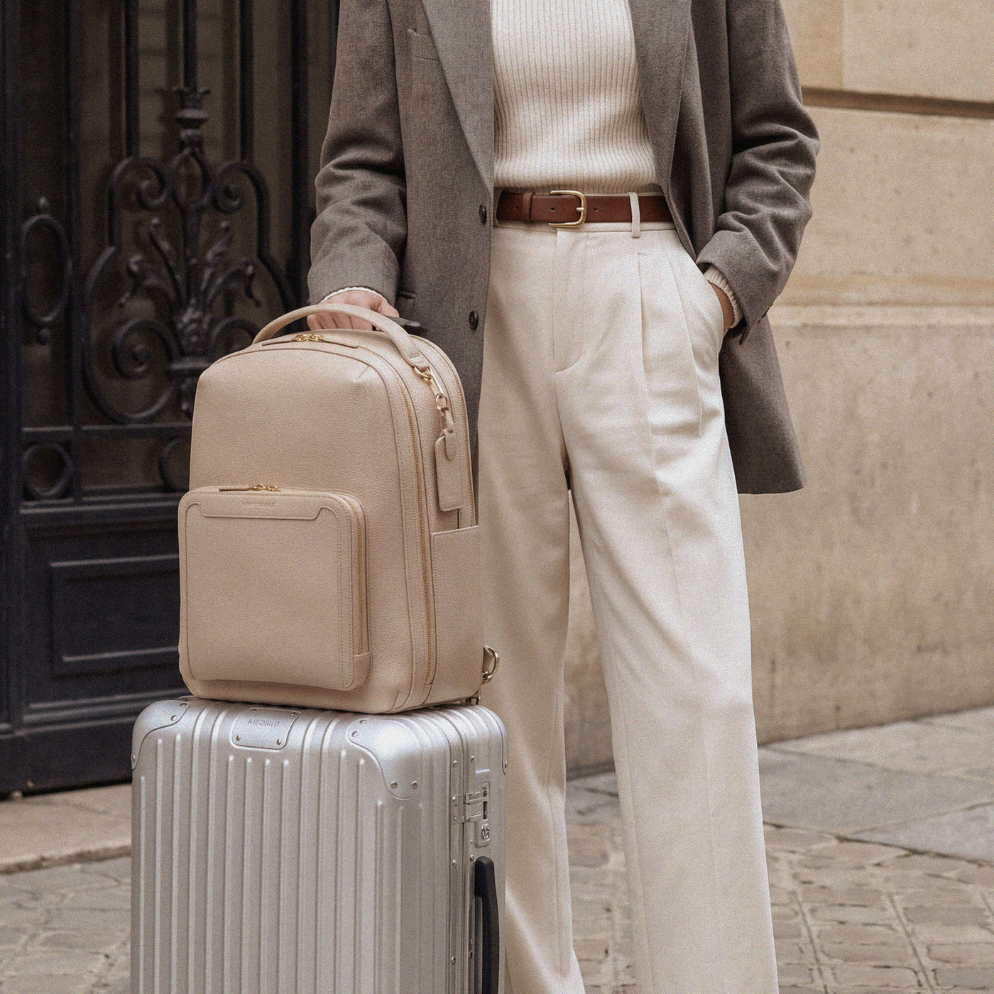 Pilot Leather Travel Backpack in Frappe by Wool & Oak
