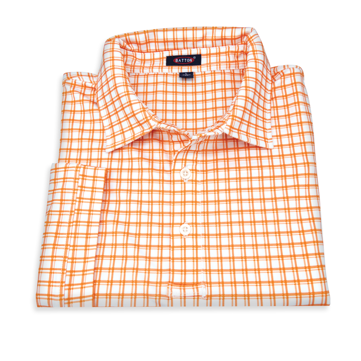 Tennessee' Tangerine and White Check Performance Polo by Batton