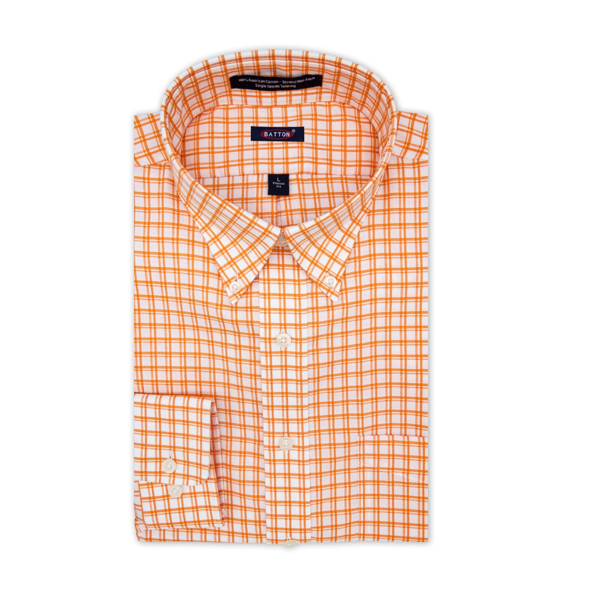 open lace back dress Tennessee' Orange and White Check Long Sleeve Beyond Non-Iron® Cotton