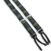 Black Watch Tartan with Gold Stripe Silk Woven Jacquard Formal Suspenders by Dion