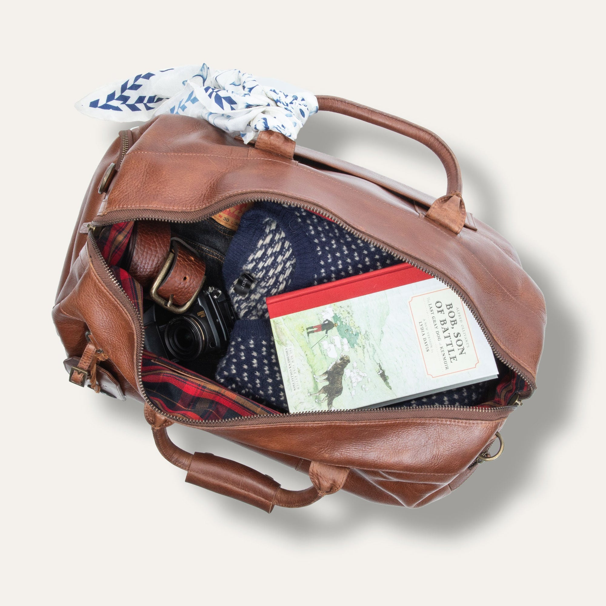 Atticus Leather Shoe Duffle in Cognac by Will Leather Goods